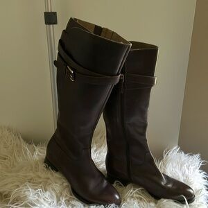 Dark brown, leather, comfort boot by ECCO Size 38